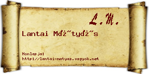 Lantai Mátyás névjegykártya